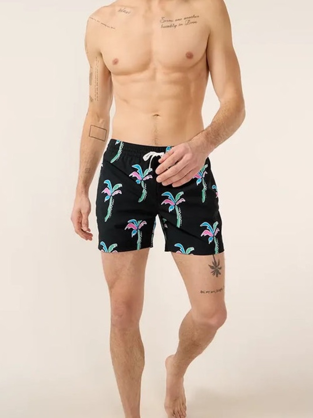 Chubbies Palm Tree Swim Trunks XL 5.5” Inseam Stretch Lined Shorts EUC